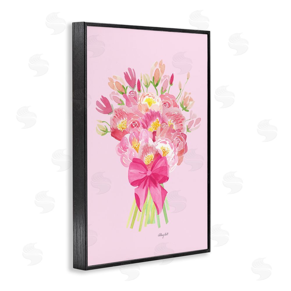 Hillary Holt Romantic Blushing Peonies Black Framed Giclee Wall Art Print