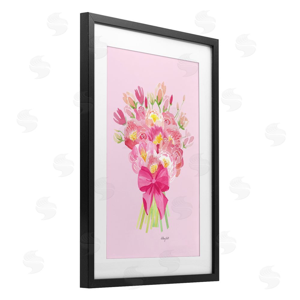 Hillary Holt Romantic Blushing Peonies Black Framed Print Under Glass Wall Art