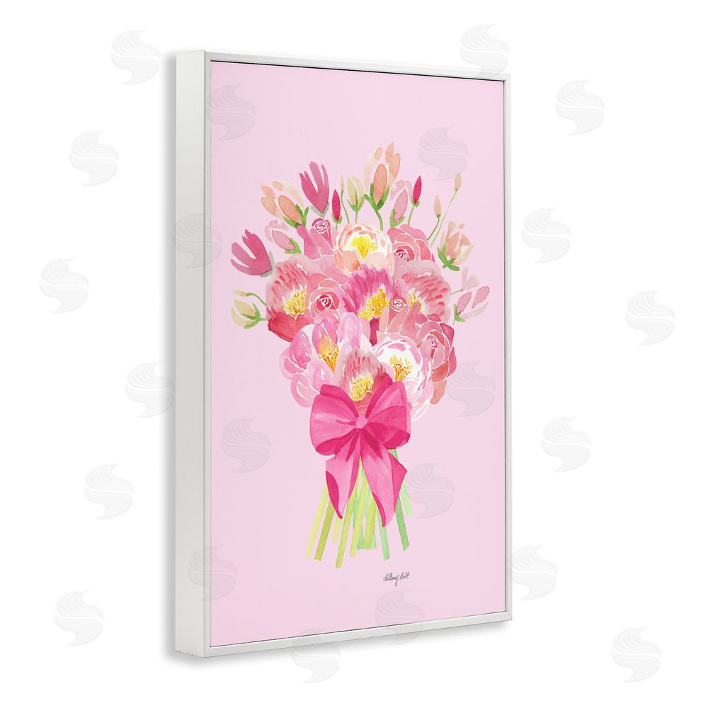 Hillary Holt Romantic Blushing Peonies White Framed Giclee Wall Art Print