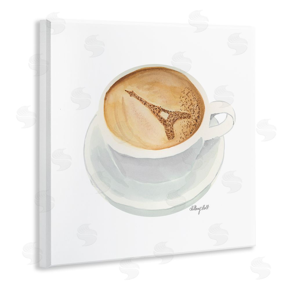 Hillary Holt Eiffel Tower Latte Wooden Wall Plaque Art Print