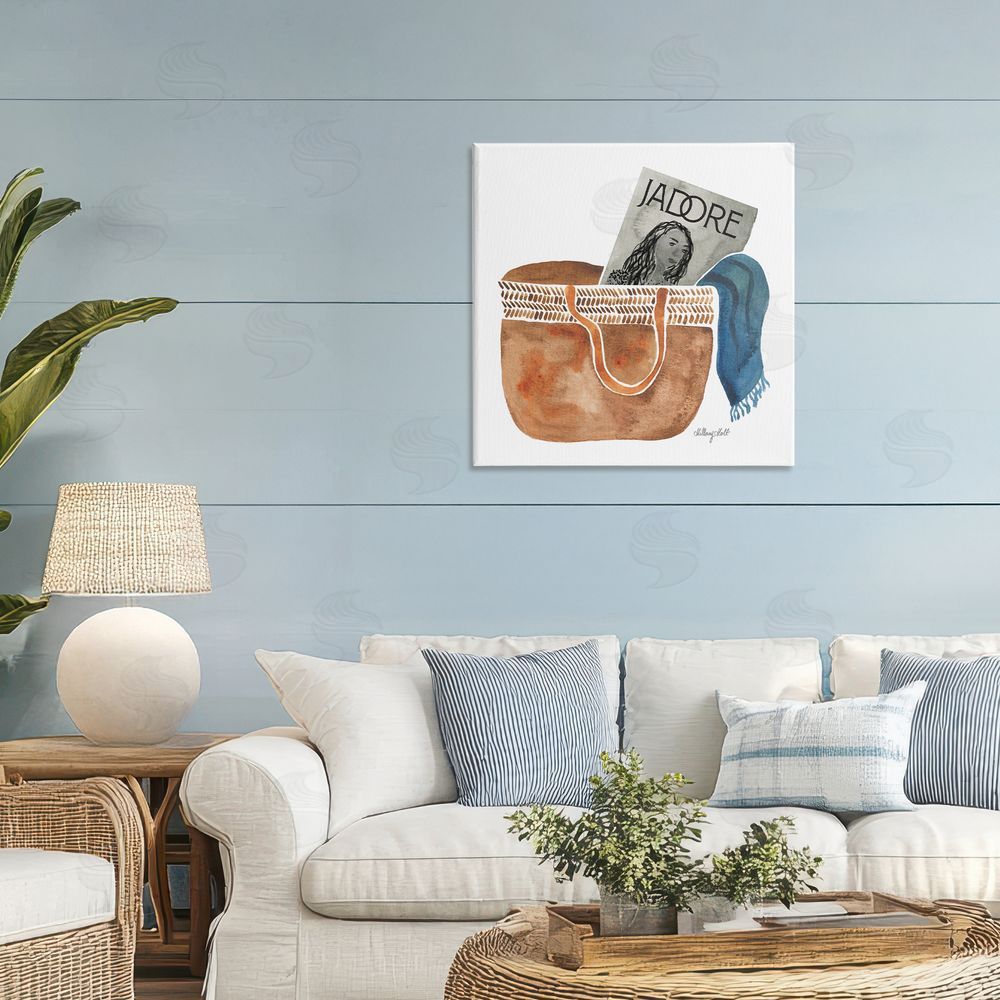 Hillary Holt Tote & Fashion Magazine Stretched Canvas Wall Art in Room