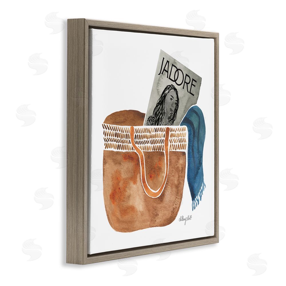 Hillary Holt Tote & Fashion Magazine Brown Floating Frame Canvas Wall Art Print