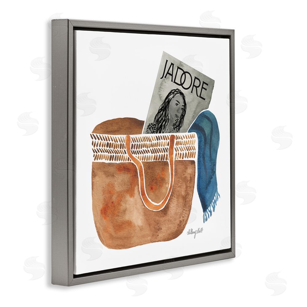 Hillary Holt Tote & Fashion Magazine Gray Floating Frame Canvas Wall Art Print