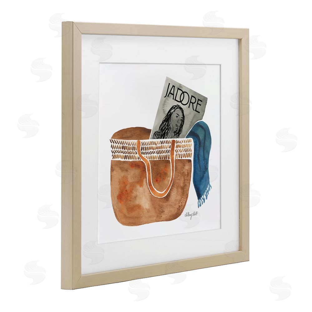 Hillary Holt Tote & Fashion Magazine Brown Framed Print Under Glass Wall Art