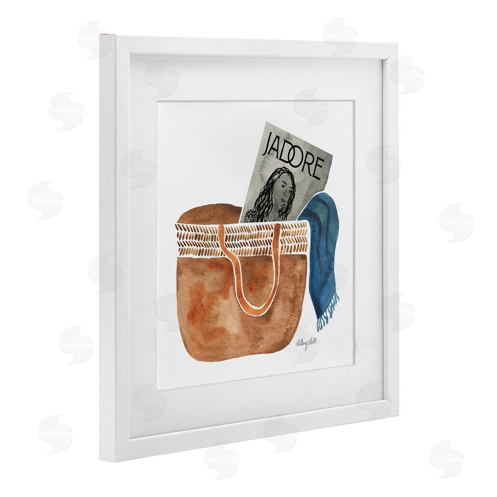 Hillary Holt Tote & Fashion Magazine White Framed Print Under Glass Wall Art