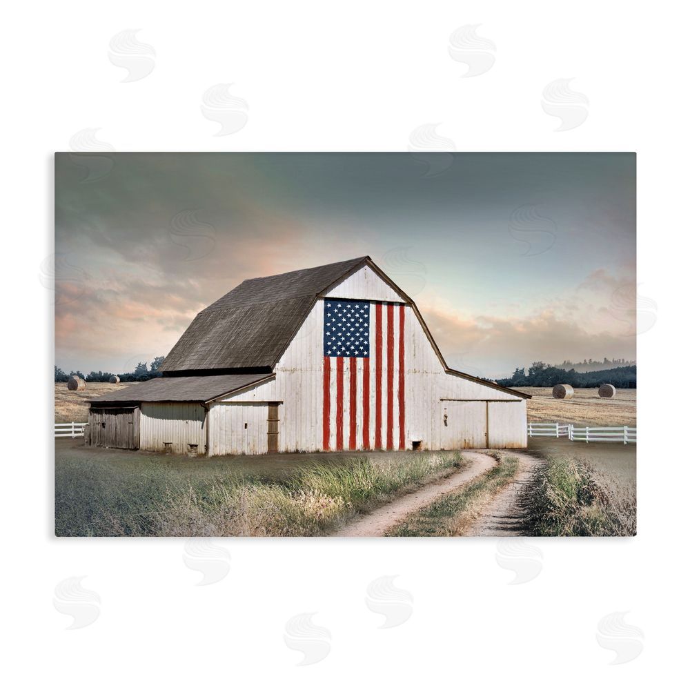 CAD Designs Land That I Love Barn Stretched Canvas Wall Art Print