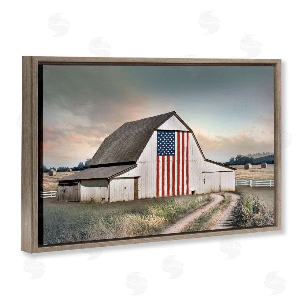CAD Designs Land That I Love Barn Brown Floating Frame Canvas Wall Art Print