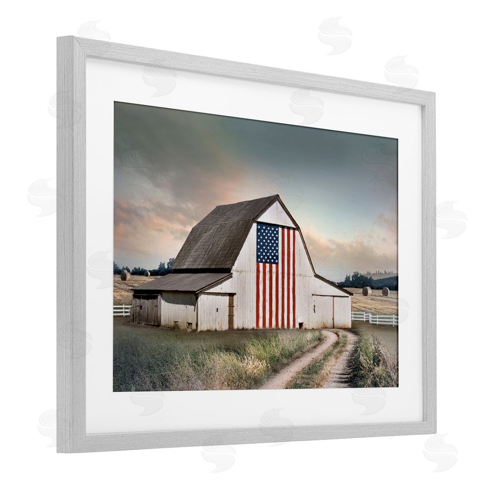 CAD Designs Land That I Love Barn Gray Framed Print Under Glass Wall Art
