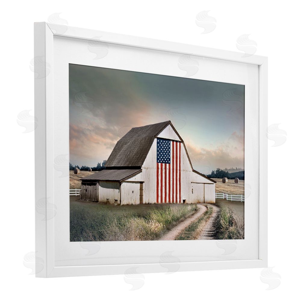 CAD Designs Land That I Love Barn White Framed Print Under Glass Wall Art