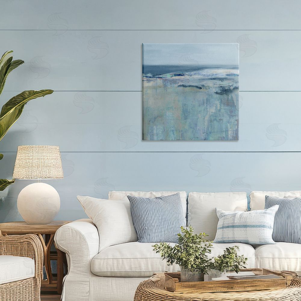 Carol Robinson Serene Abstract Pastel Seascape Stretched Canvas Wall Art in Room