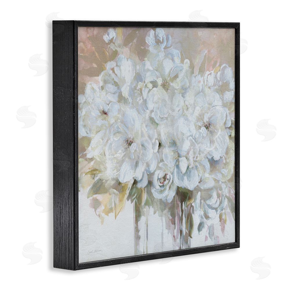 Carol Robinson Soft White Bouquet Serenity Black Framed Giclee Wall Art Print