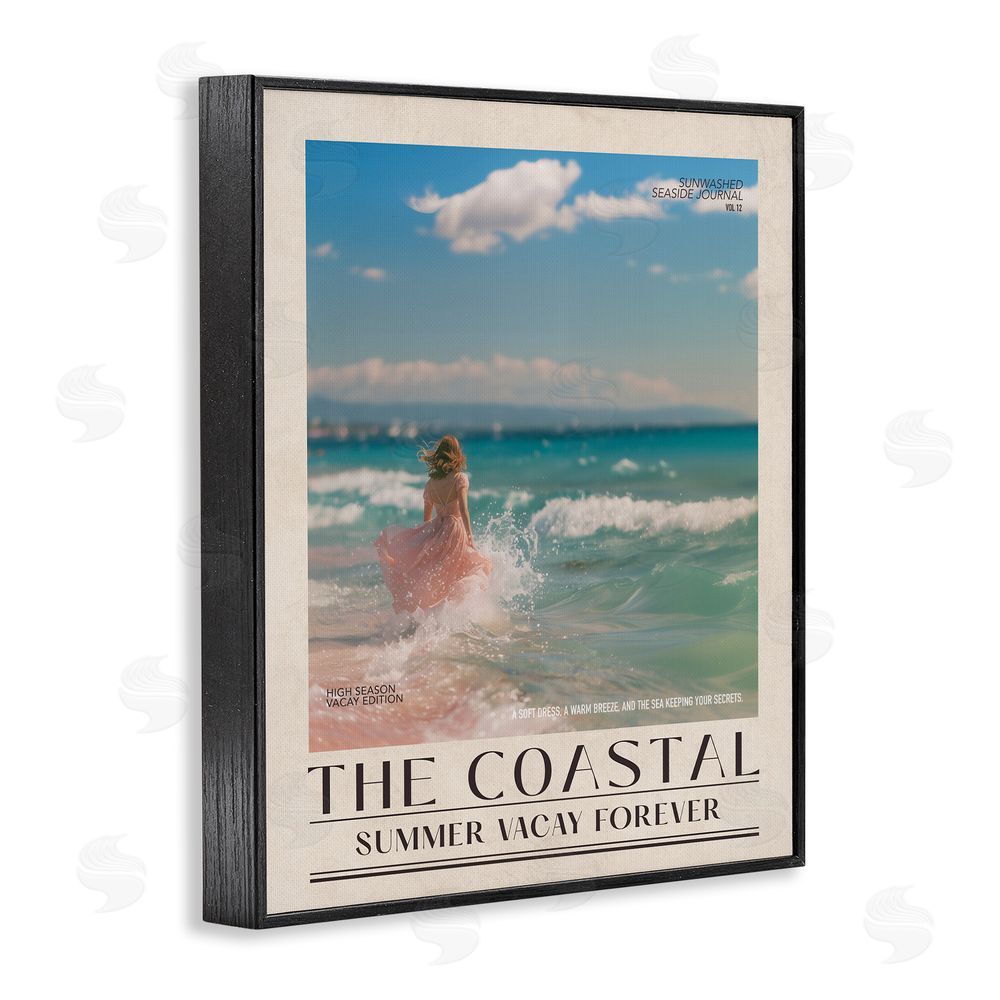 A Barefoot Stylist Coastal Summer Vacay Forever Black Framed Giclee Wall Art Print