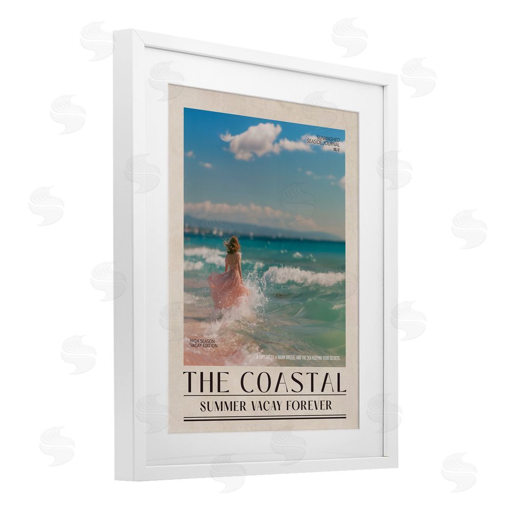 A Barefoot Stylist Coastal Summer Vacay Forever White Framed Print Under Glass Wall Art