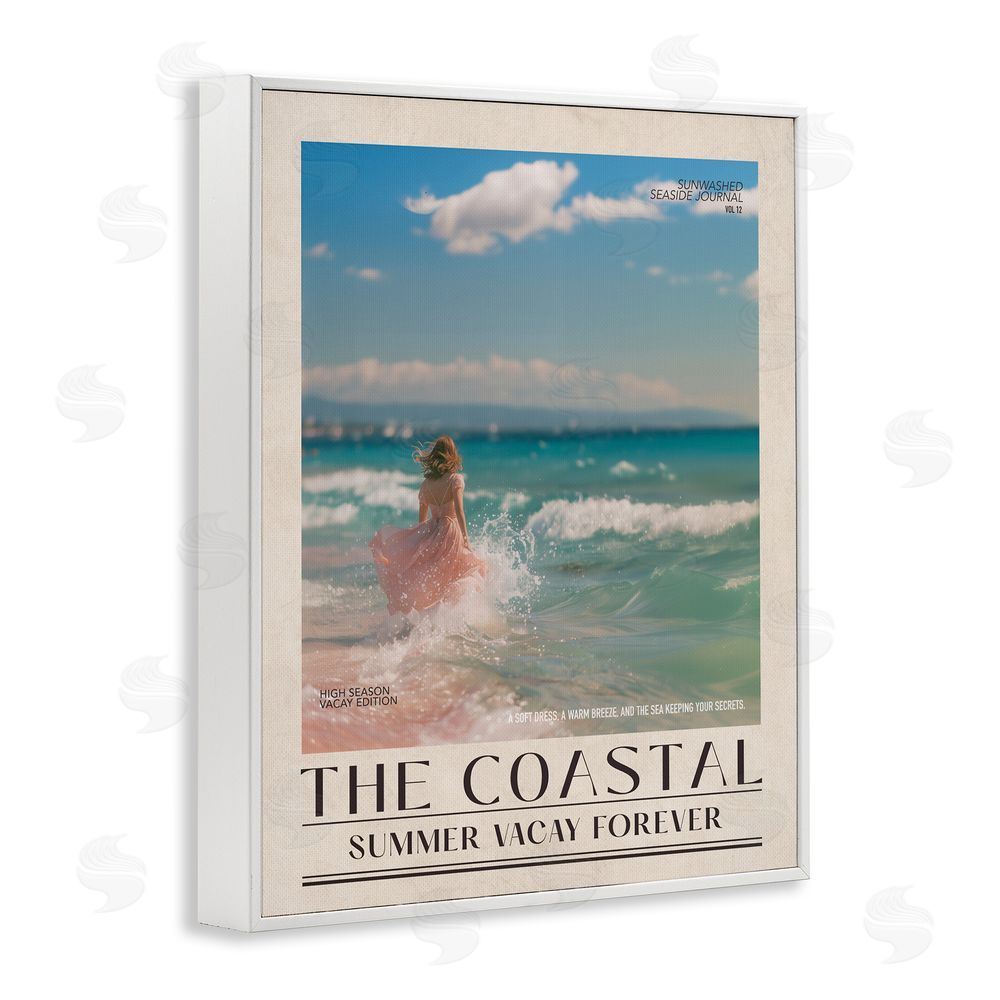 A Barefoot Stylist Coastal Summer Vacay Forever White Framed Giclee Wall Art Print