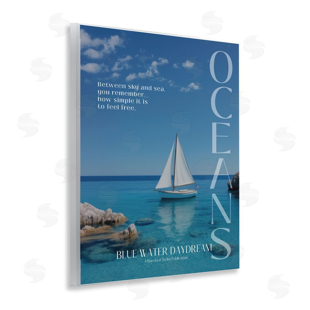 A Barefoot Stylist Blue Water Daydream Magazine Wooden Wall Plaque Art Print