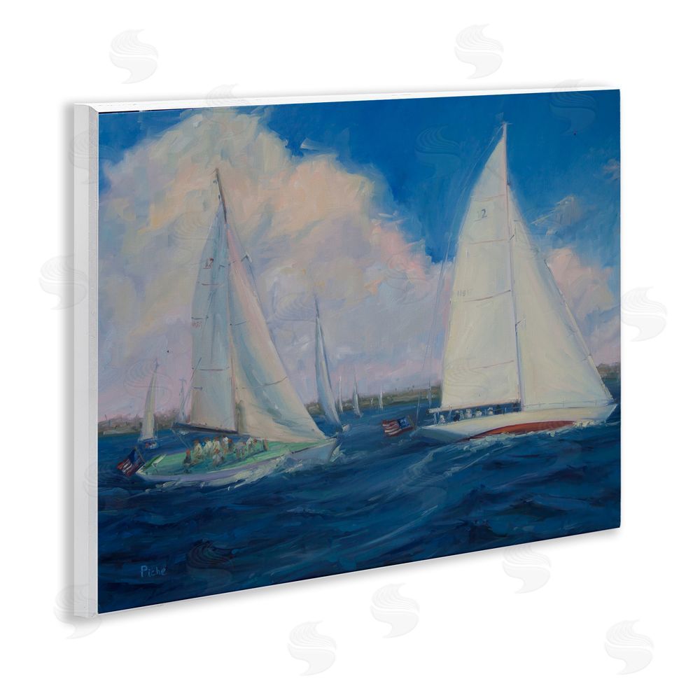 Vanessa Piche Race Day Sailing Regatta Wooden Wall Plaque Art Print