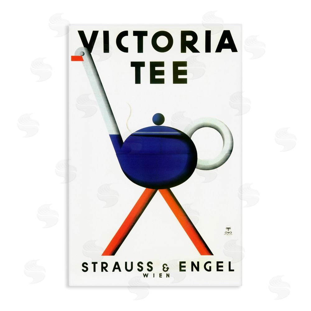 Vintage Hustle Retro Teapot Vintage Poster Stretched Canvas Wall Art Print