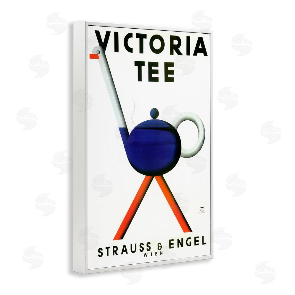 Vintage Hustle Retro Teapot Vintage Poster White Framed Giclee Wall Art Print