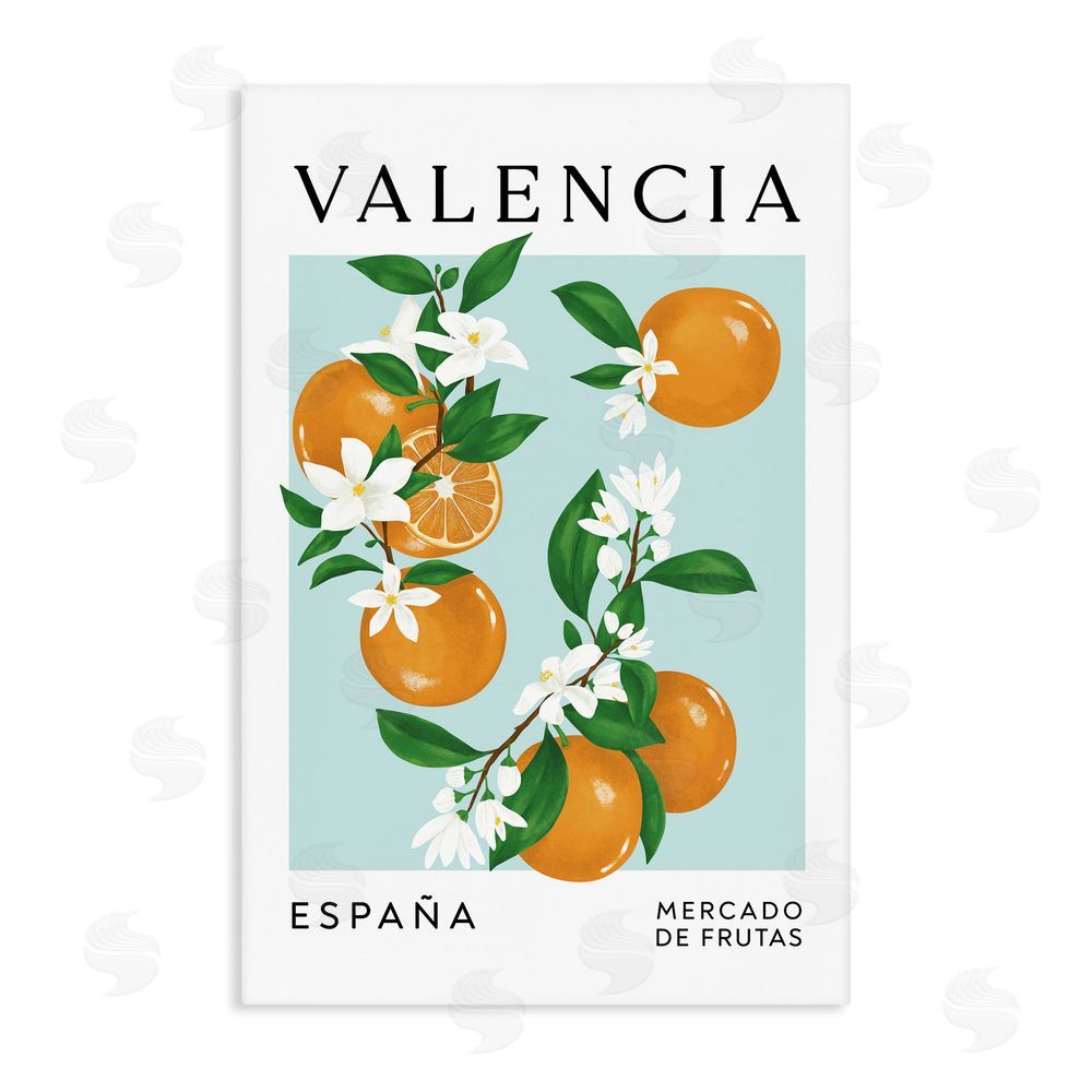Veronica Lara Naranjas De Valencia Fruit Market Stretched Canvas Wall Art Print