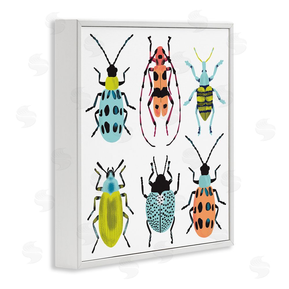 Metka Hiti Beetles & Bugs Collection White Framed Giclee Wall Art Print
