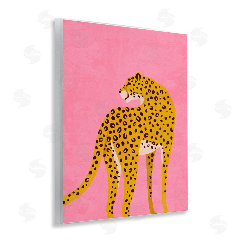 Kim Allen Leopard on Pink Serenade Wooden Wall Plaque Art Print
