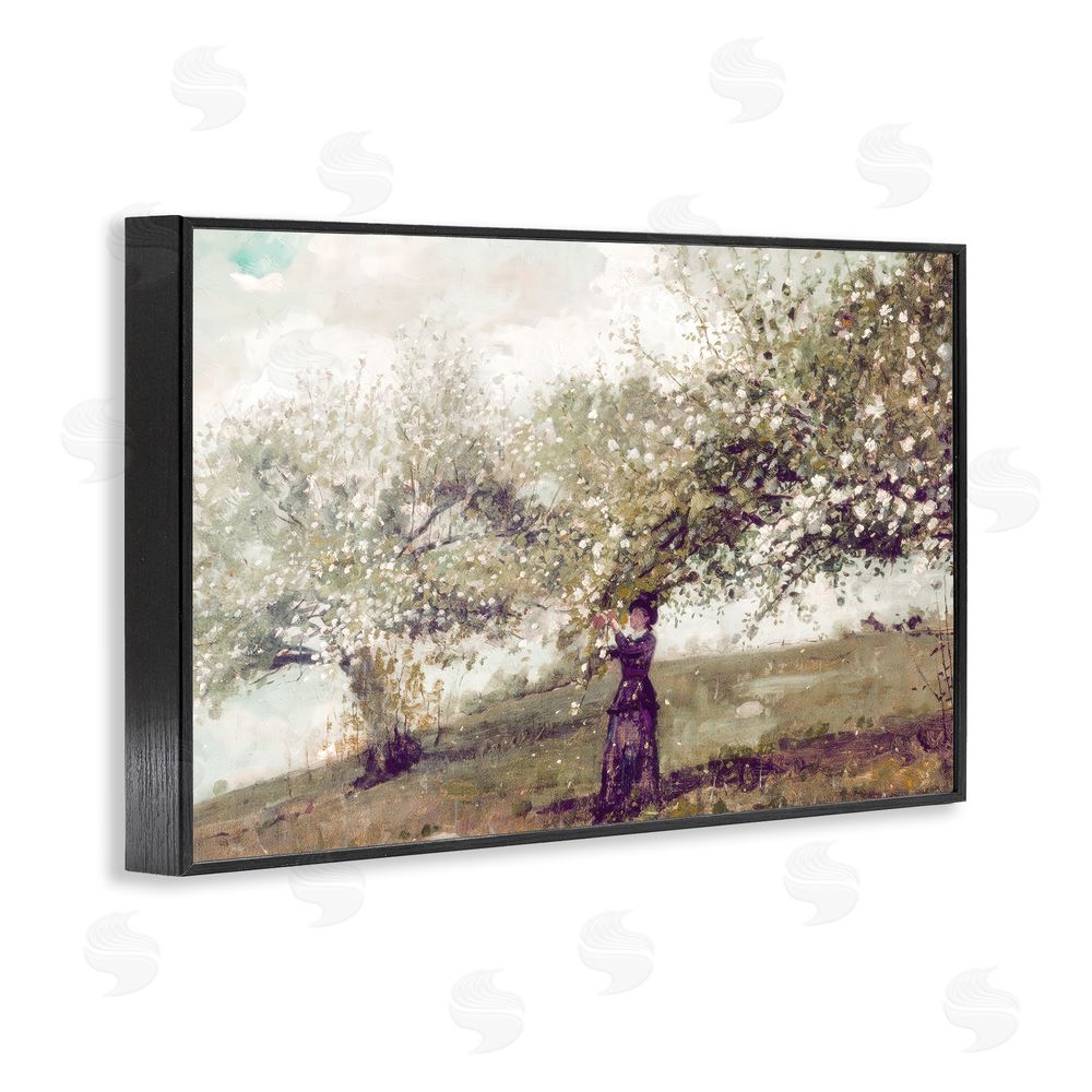 Leah Straatsma Vintage Gathering Spring Blossoms Black Framed Giclee Wall Art Print