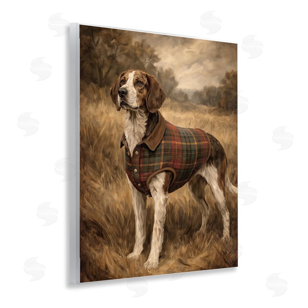 Kim Allen Hunting Days Plaid Jacket Hound Wooden Wall Plaque Art Print