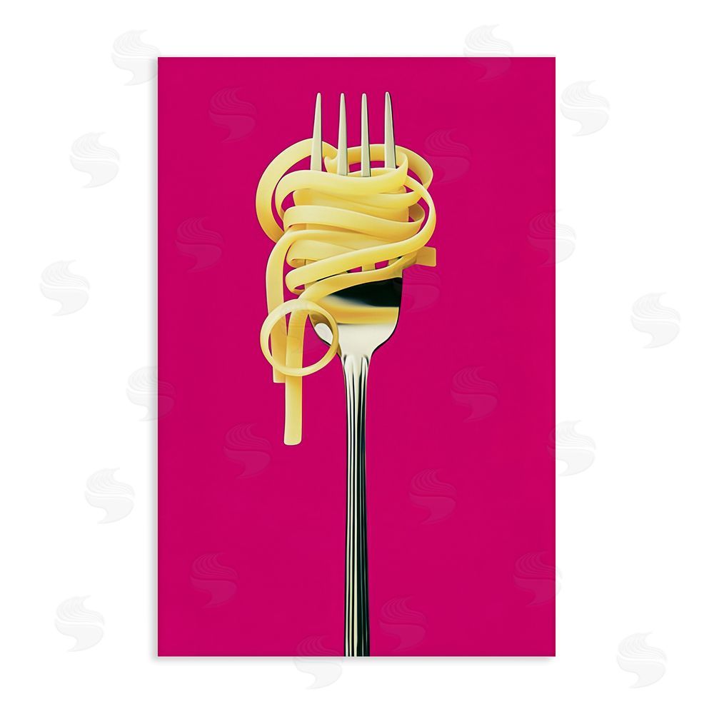 Annabelle Hall Pasta Twirl on Fork Stretched Canvas Wall Art Print