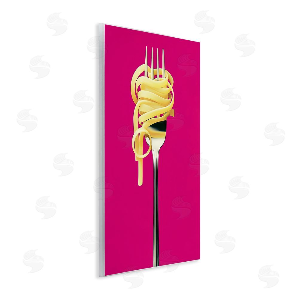Annabelle Hall Pasta Twirl on Fork Wooden Wall Plaque Art Print