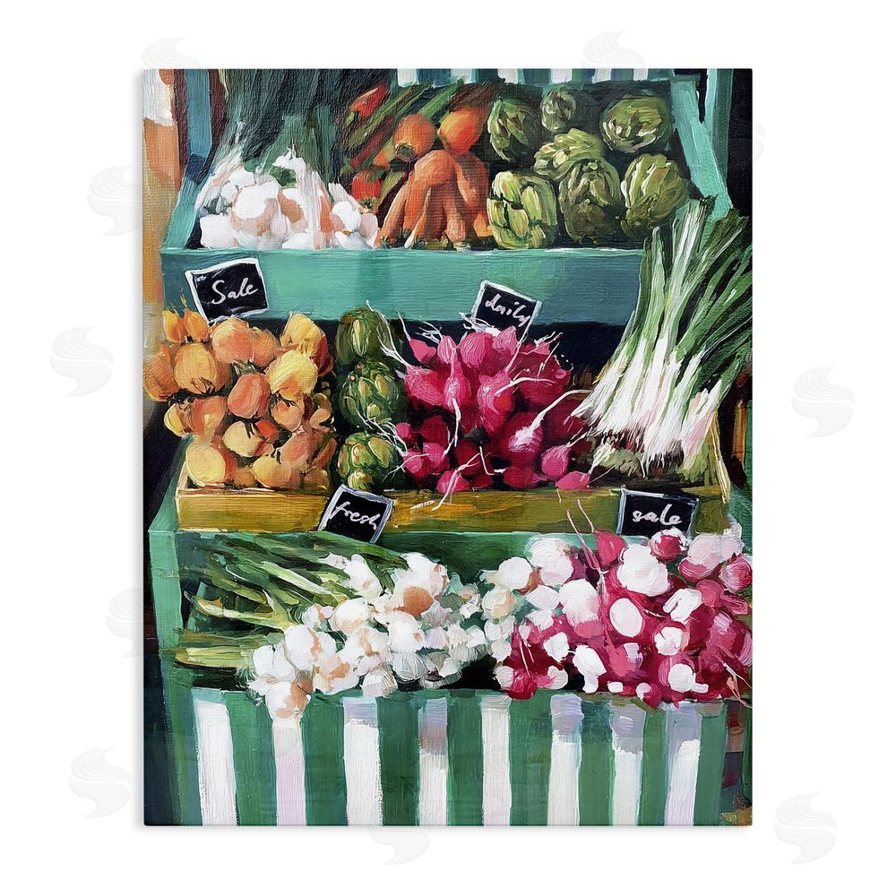 Annabelle Hall Fresh Daily Market Stand Stretched Canvas Wall Art Print