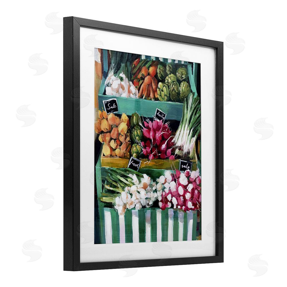 Annabelle Hall Fresh Daily Market Stand Black Framed Print Under Glass Wall Art