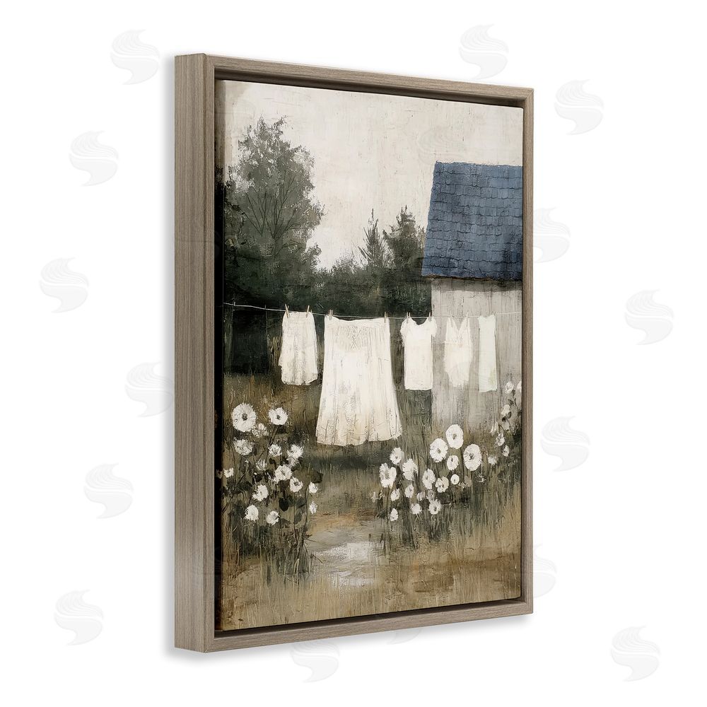 Annabelle Hall Wind Dried Linen Brown Floating Frame Canvas Wall Art Print
