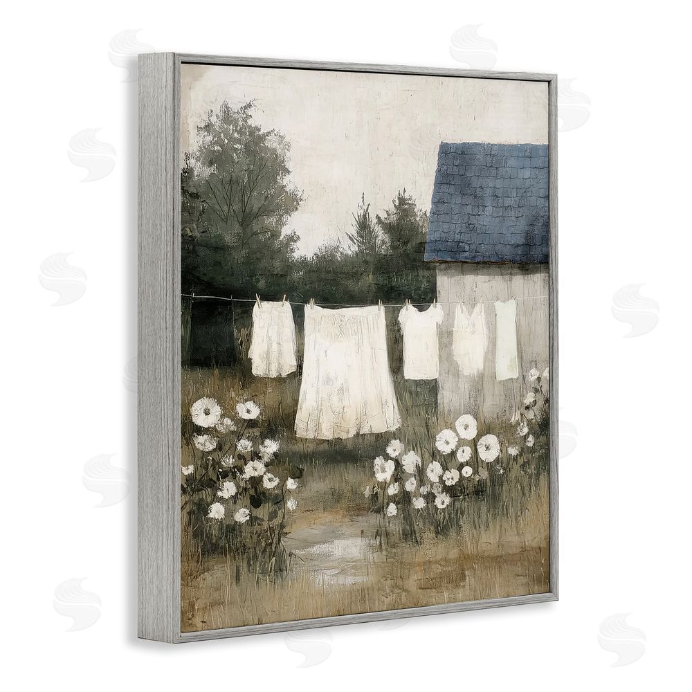 Annabelle Hall Wind Dried Linen Gray Framed Giclee Wall Art Print