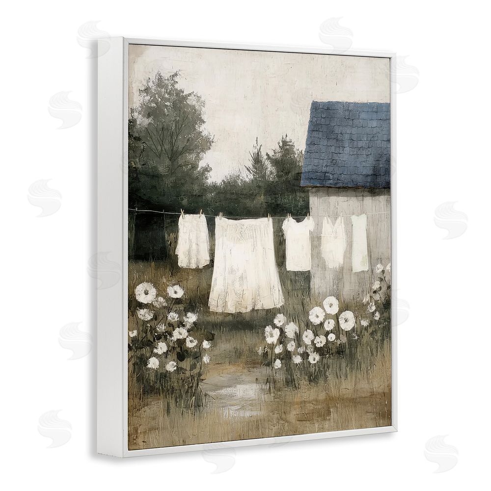 Annabelle Hall Wind Dried Linen White Framed Giclee Wall Art Print