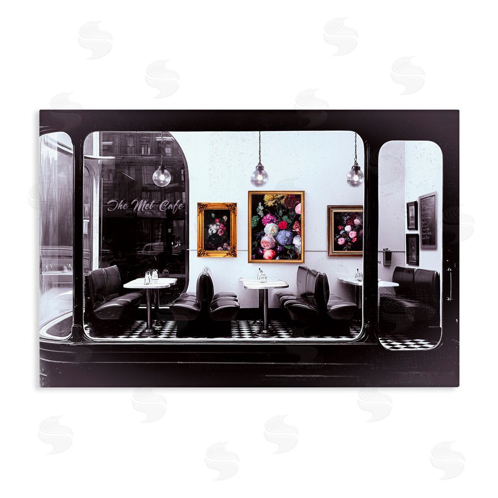Annabelle Hall Retro Met Cafe Nostalgia Stretched Canvas Wall Art Print