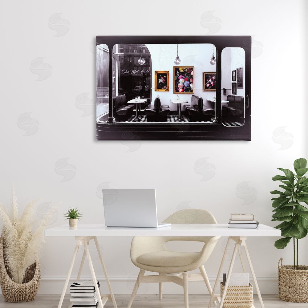 Annabelle Hall Retro Met Cafe Nostalgia Stretched Canvas Wall Art in Room