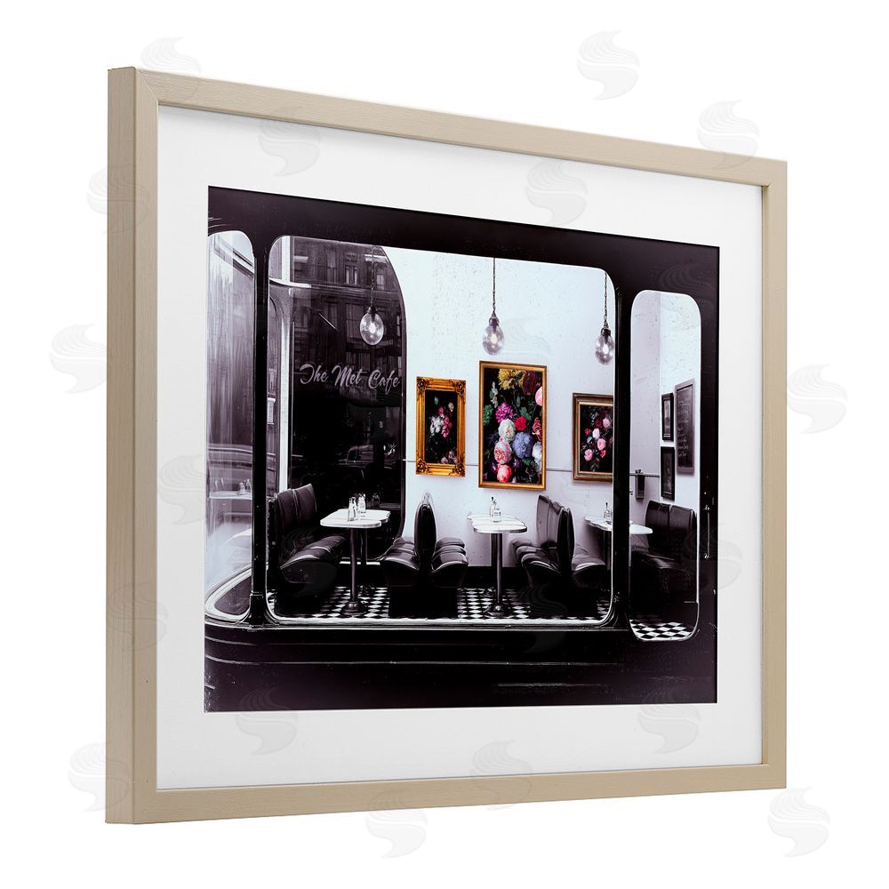 Annabelle Hall Retro Met Cafe Nostalgia Brown Framed Print Under Glass Wall Art