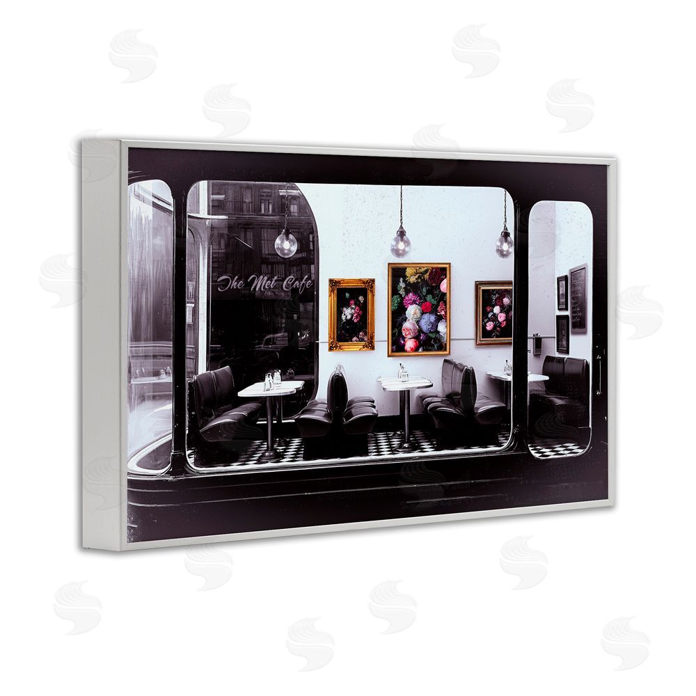 Annabelle Hall Retro Met Cafe Nostalgia White Framed Giclee Wall Art Print