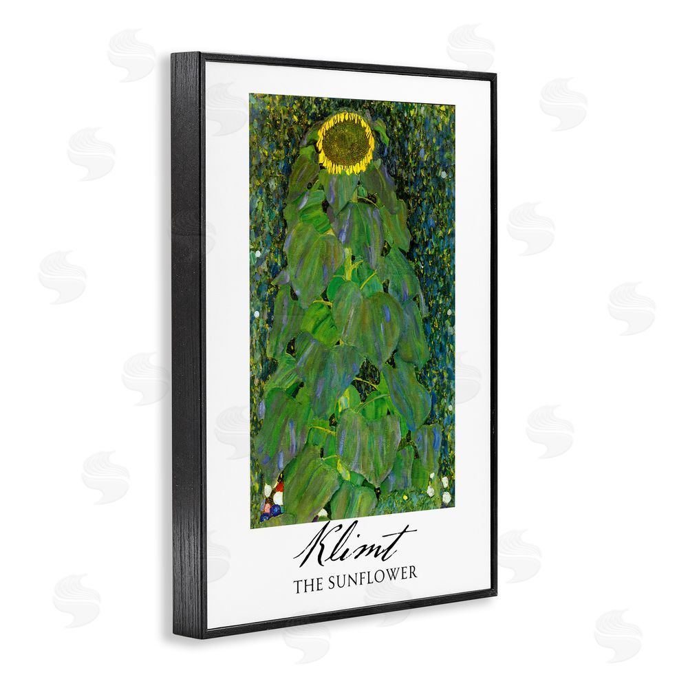 Vintage Hustle Klimt The Sunflower Classic Black Framed Giclee Wall Art Print