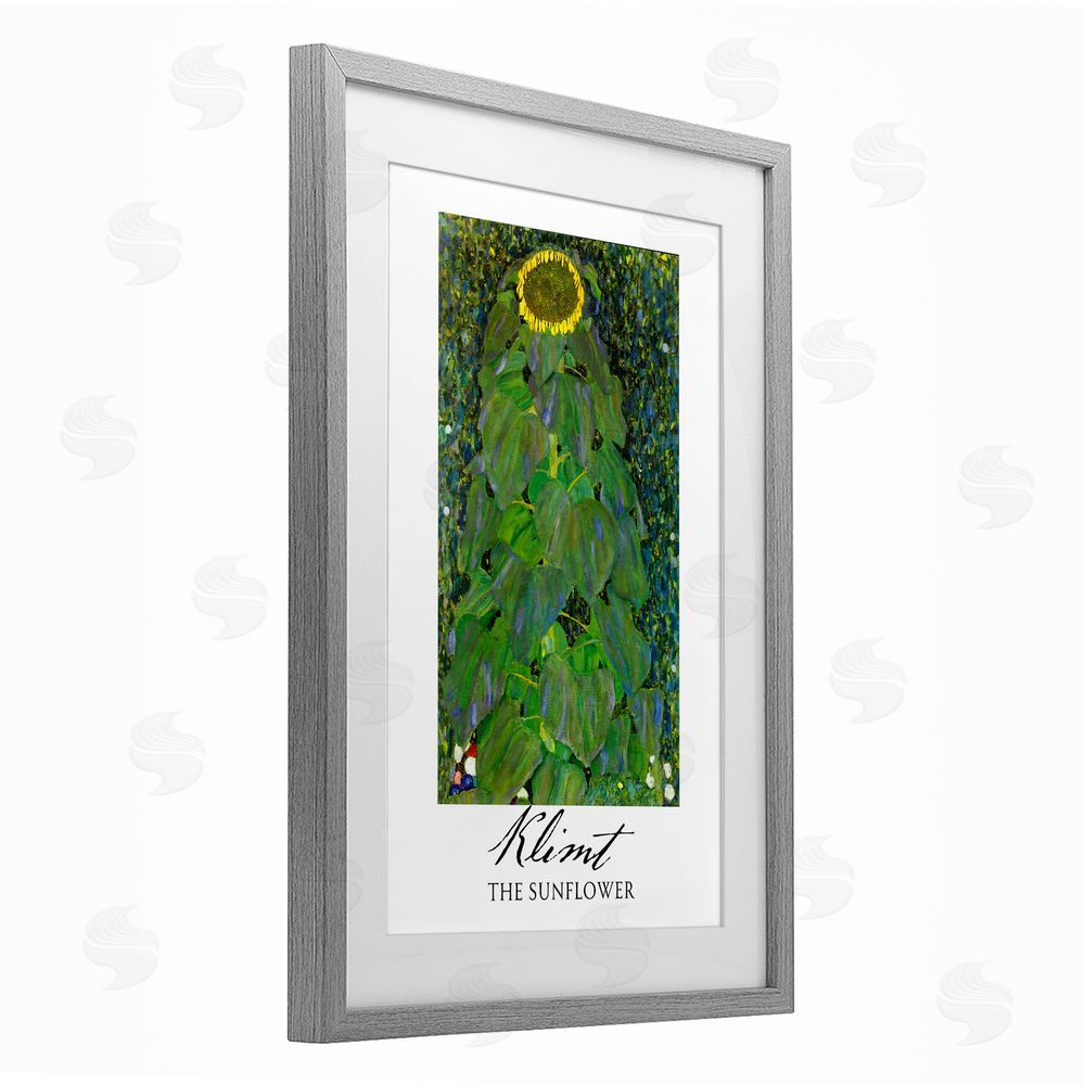 Vintage Hustle Klimt The Sunflower Classic Gray Framed Print Under Glass Wall Art