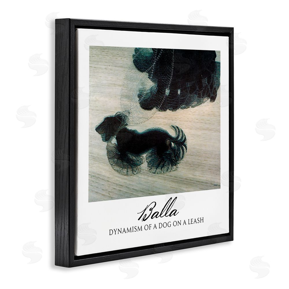 Vintage Hustle Balla Dynamism Of A Dog Classic Black Floating Frame Canvas Wall Art Print