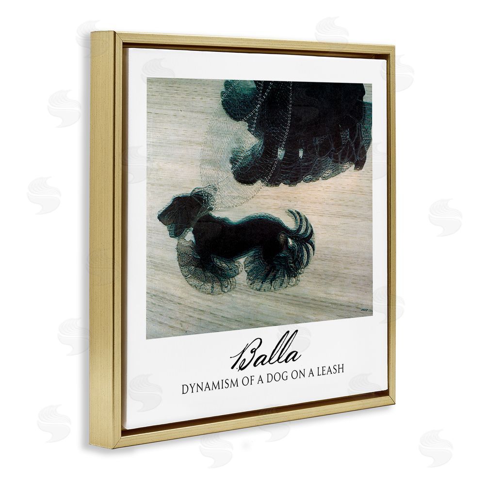 Vintage Hustle Balla Dynamism Of A Dog Classic Gold Floating Frame Canvas Wall Art Print