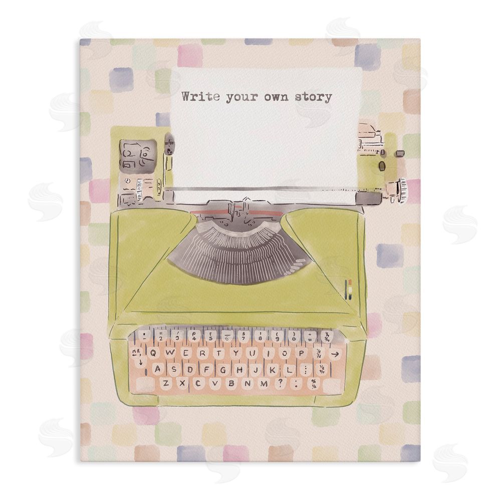 Radhika Modi Write Your Own Story Typewriter Stretched Canvas Wall Art Print