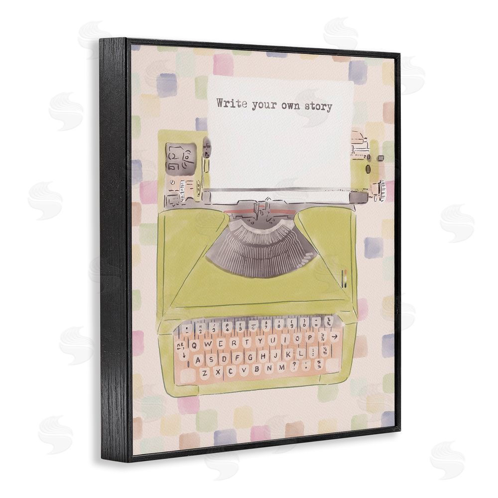 Radhika Modi Write Your Own Story Typewriter Black Framed Giclee Wall Art Print