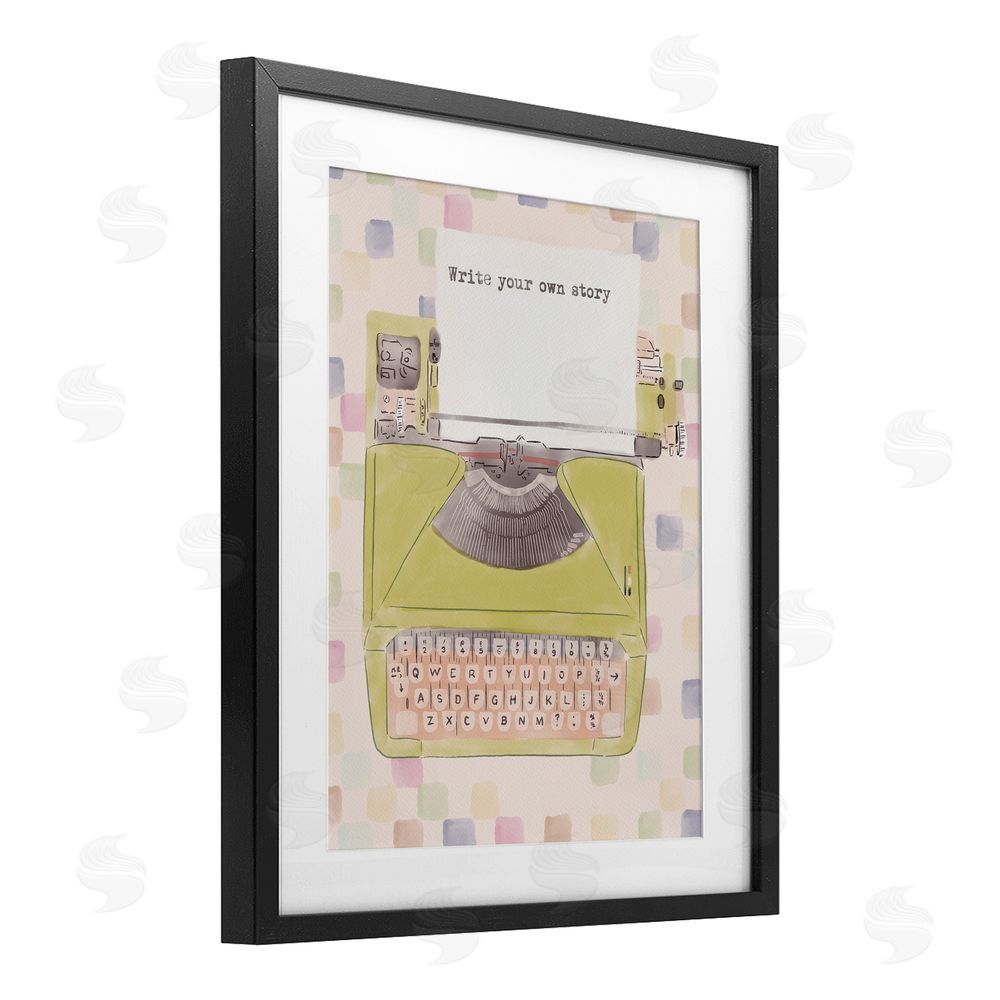 Radhika Modi Write Your Own Story Typewriter Black Framed Print Under Glass Wall Art