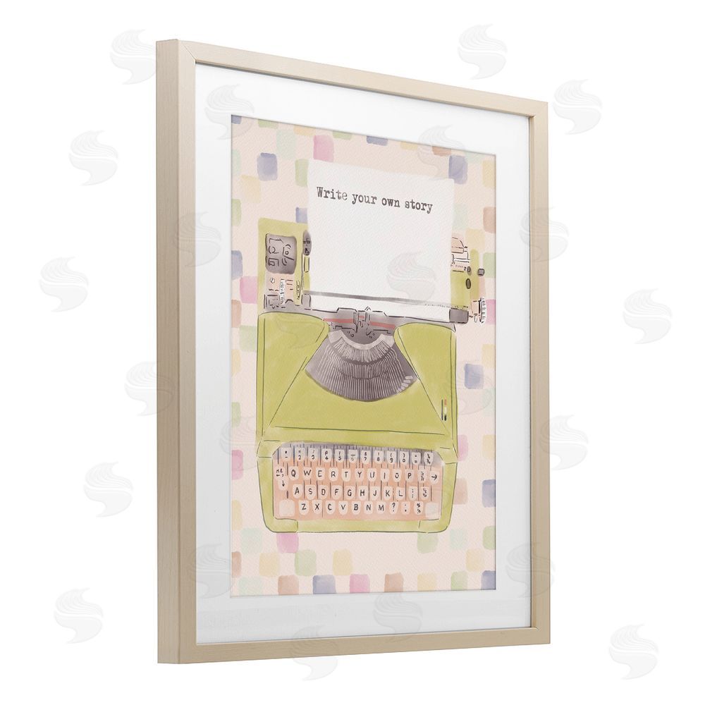 Radhika Modi Write Your Own Story Typewriter Brown Framed Print Under Glass Wall Art