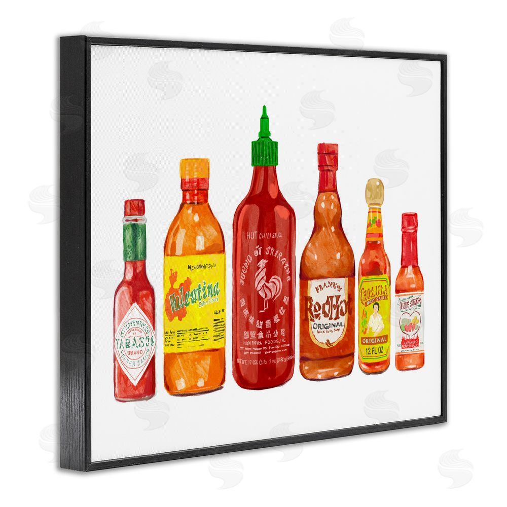 Ziwei Li Hot Sauce Bottle Collection Black Framed Giclee Wall Art Print