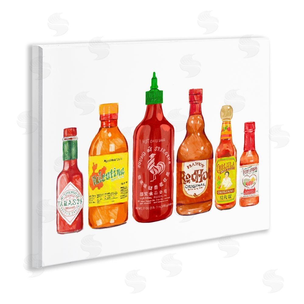 Ziwei Li Hot Sauce Bottle Collection Wooden Wall Plaque Art Print