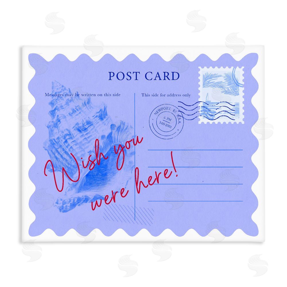 Ziwei Li Wish You Were Here Postcard Stretched Canvas Wall Art Print
