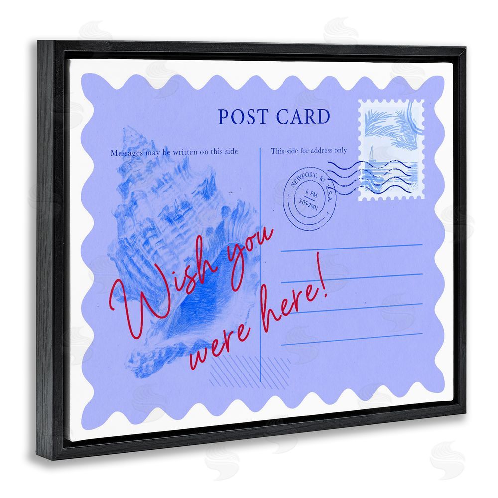 Ziwei Li Wish You Were Here Postcard Black Floating Frame Canvas Wall Art Print